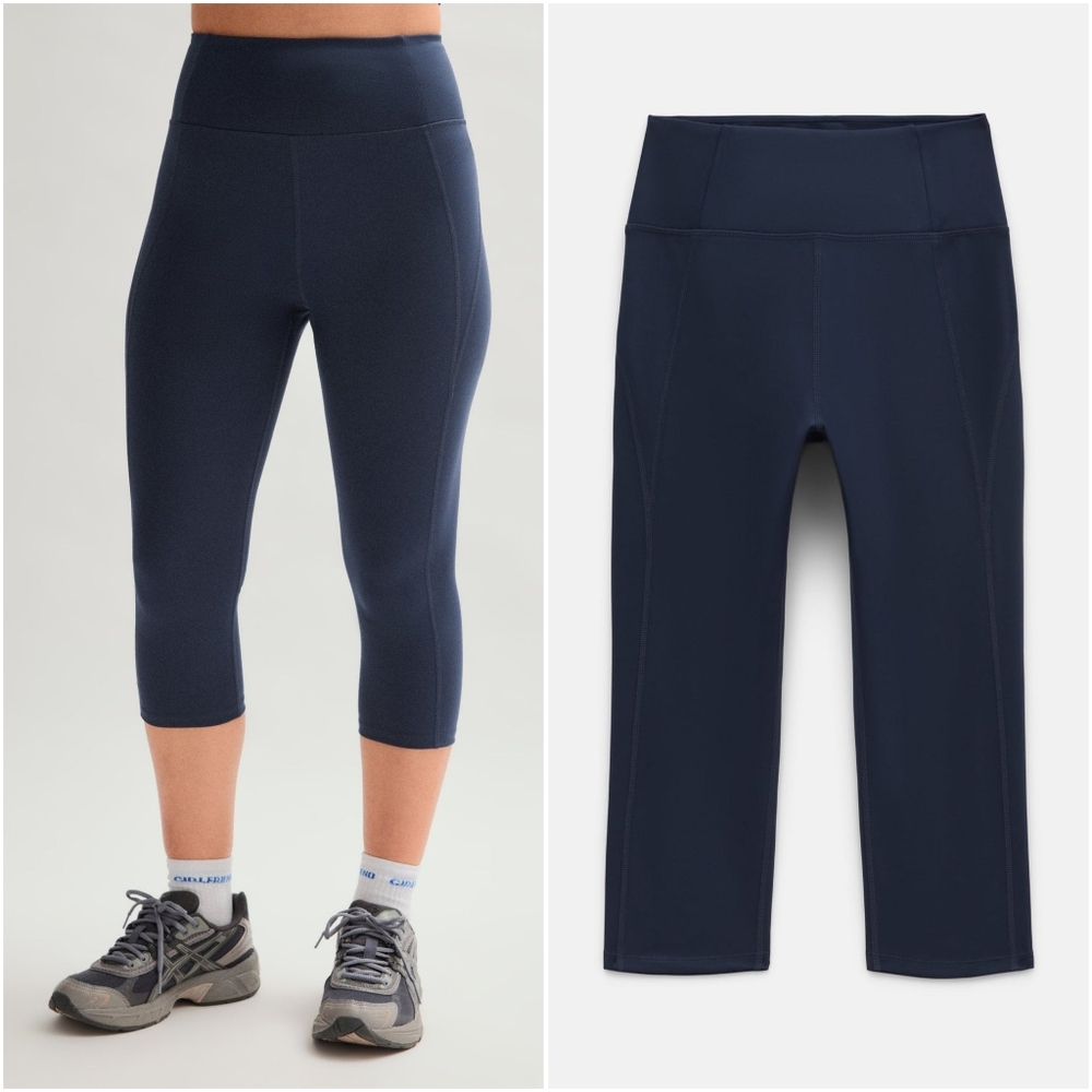 NWT Girlfriend Collective Compressive High-Rise Capri - Skyline Navy Blue